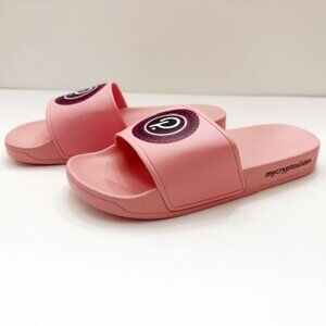 Mycryptoslides Pink Cryptocurrency Theme Slide Sandals Polkadot Logo Size 39